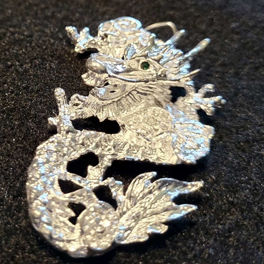 Stainless steel large dragon pendant